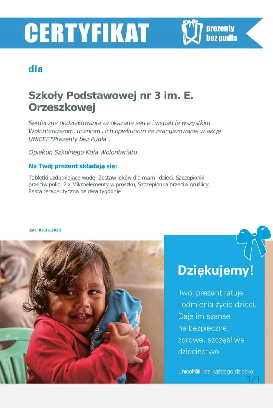 UNICEF "Prezenty bez Pudła"